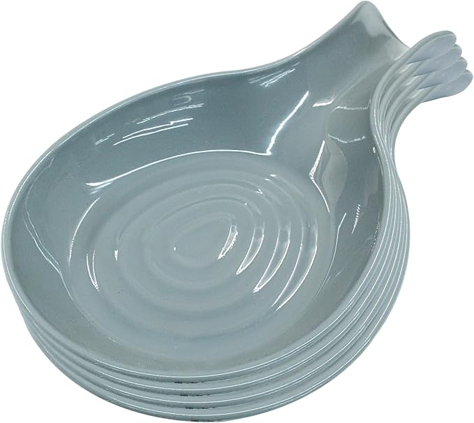 Gray Plastic Spoon Rest Set, Serving Spoon holder for Stove Top, Kitchen Utensil Rack for Tongs, Spatulas(4Pcs)