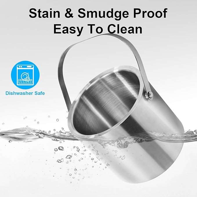 Ice Bucket with Lid, Scoop, Tongs and Strainer - Well Made Insulated Stainless Steel Keep Ice Frozen Longer - Ideal for Cocktail Bar, Parties, Chilling Wine, Champagne - 3 Liter (Stainless Steel)