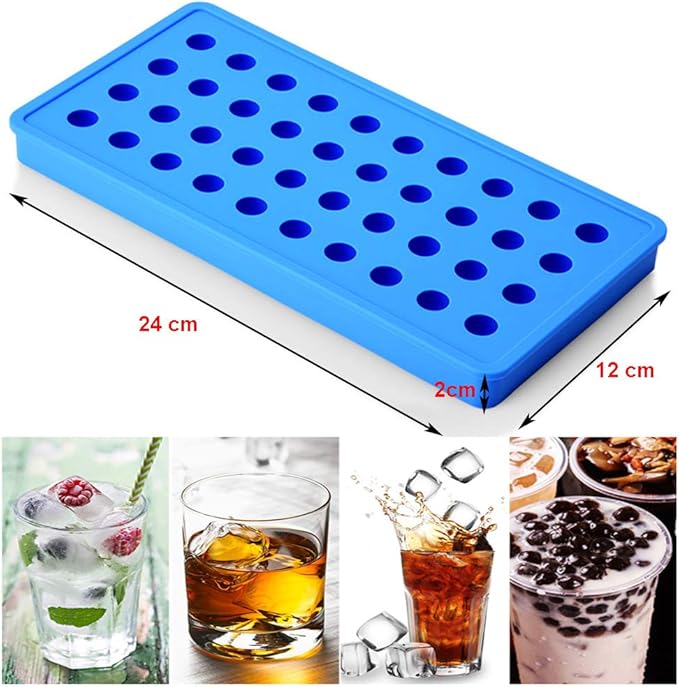 Mydio Mini Ice Ball Molds DIY Molds Tool for Candy pudding jelly milk juice Chocolate mold or Cocktails & whiskey particles (1pack,Blue)