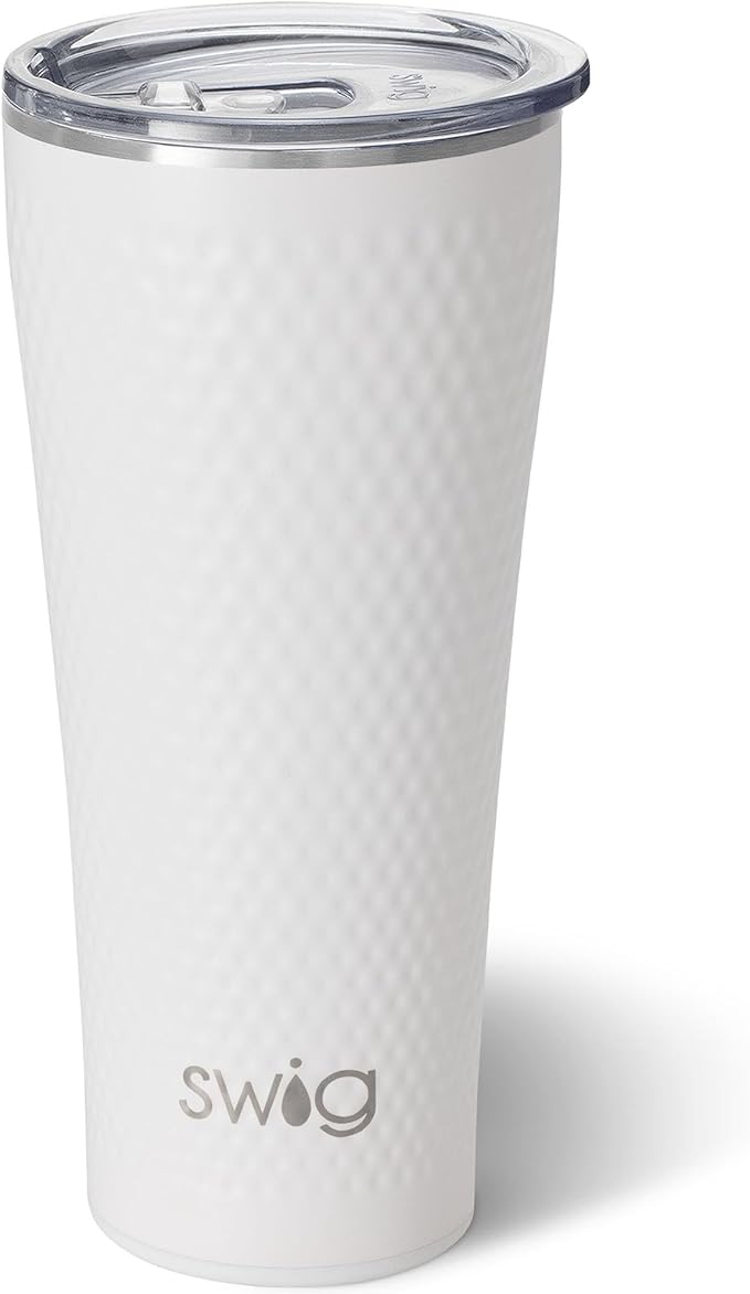 Swig Life 32oz Insulated Tumbler, Travel Coffee Tumbler with Lid, Cup Holder Friendly Travel Coffee Mug, Stainless Steel with Lid (Golf Ball)