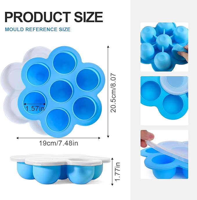2 PCS Egg Bites Silicone Mold, Sous Vide Egg Bite Maker, Fits Instant Pot 5,6,8 qt Pressure Cooker
