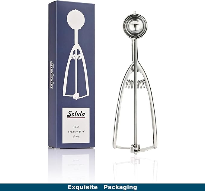 18/8 Stainless Steel Small Ice Cream Scoop Disher Cookie Scoop Melon Baller