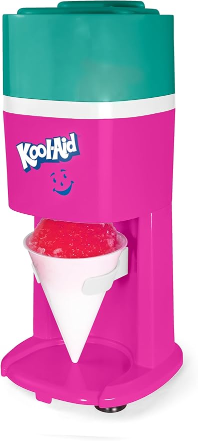 Kool-Aid Shave Ice and Snow Cone Machine, Multi-Use Ice Shaver for Frozen Treats, Slushies, Snow Cones, and More – Reusable Cup and Ice Mold, Stainless Steel Blades – Sharkleberry