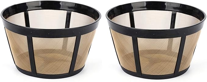 Reusable Coffee Filter, fits BUNN Coffee Maker and Brewer Replaces your BUNN Coffee Filter 8 10 12 Cup Basket Cup and BUNN Permanent Coffee Filter(2PCS)