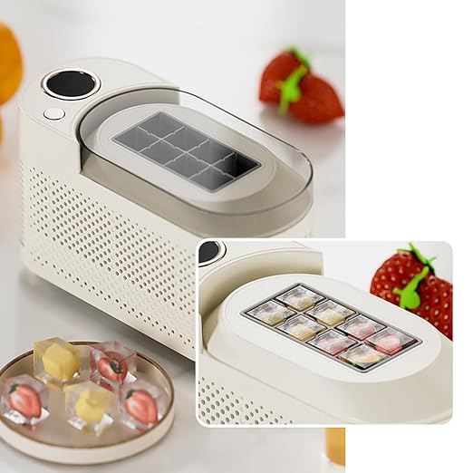 YUEWO Portable Countertop Mini Ice Maker - Ice Machine for Home, Office, Camping, Car | 10-15 Mins Fast Ice Making, 8 Cubes/Batch, 16.9oz Capacity, Ultra-Quiet 48dB, Food-Grade Safe (Violet)