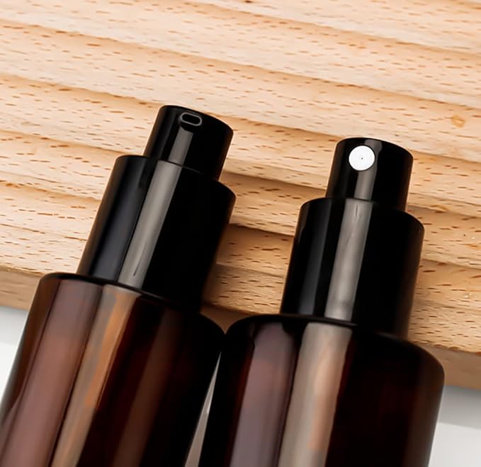 2PCS 100ml/3.4oz Amber Glass Spray Bottles Empty Refillable Fine Mist Spray Bottles Cosmetic Bottles Containers for Essential Oil Aromatherapy Makeup Travel