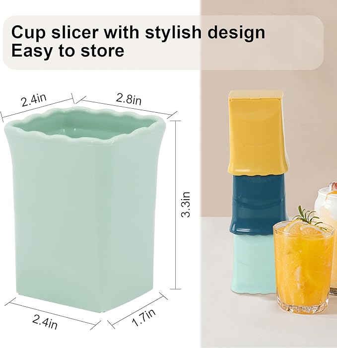 3Pcs Strawberry Slicer Cup：Fruit Slicer Cup for Strawberry Egg Banana Mushroom Cucumber Kiwi and Veggie Salad Speed Cutter the Kitchen Portable Slicing Tool (3Pcs)