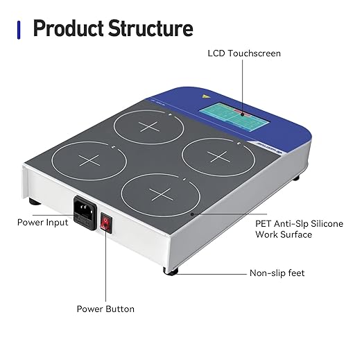 Laboratory Digital Multi Place Magnetic Stirrer Speed 50-1500RPM 4x500ML Multi Position Stir Plate（No Heating)