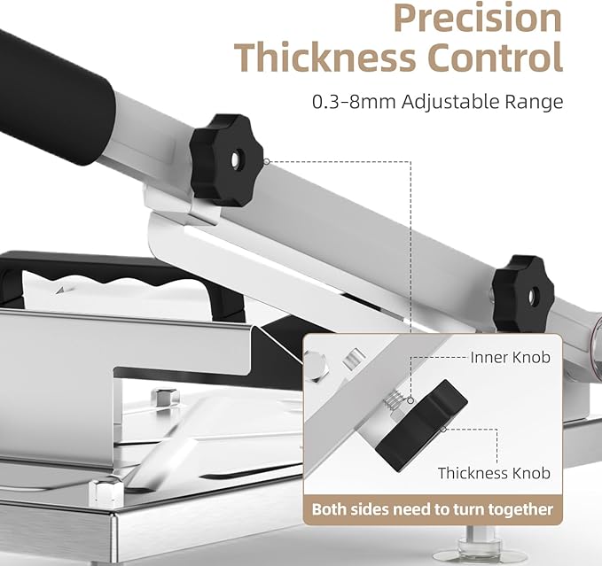 Manual Frozen Meat Slicer Stainless Steel Cleaver for Beef Mutton Pork Roll Home Cooking BBQ Hot Pot