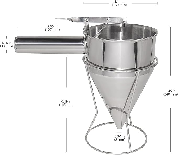 ALDKitchen Dough Dispenser | Stainless Steel | Batter Pourer (Funnel)