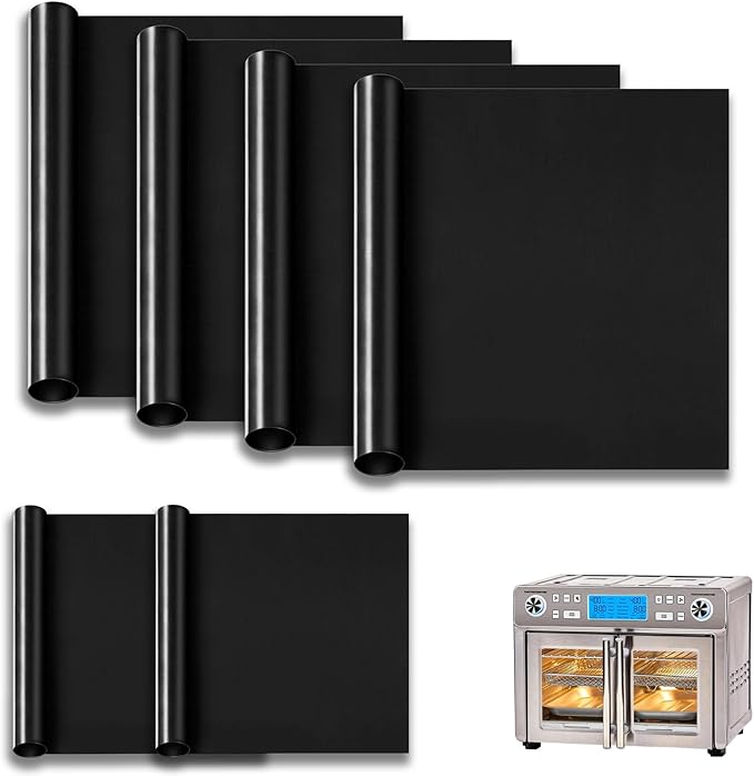 Oven Liners for Bottom of Oven,12"x6.6"and 12"x13.8" Reusable Non-Stick Heat Resistant Toaster Liners Mat Accessories for Emeril Lagasse Dual Zone 360 Air Fryer Oven 25 QT Extra Large and More