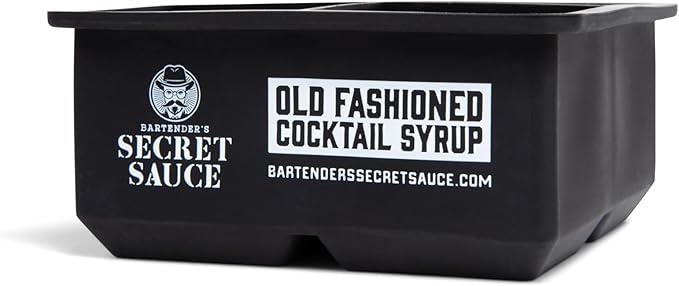 Bartender’s Secret Sauce Large 2”x2” Ice Cube Mold – Makes Four Perfect Cubes – Premium Silicone Ice Mold for Old Fashioneds, Whiskey & Craft Cocktails – Stackable & Easy Release