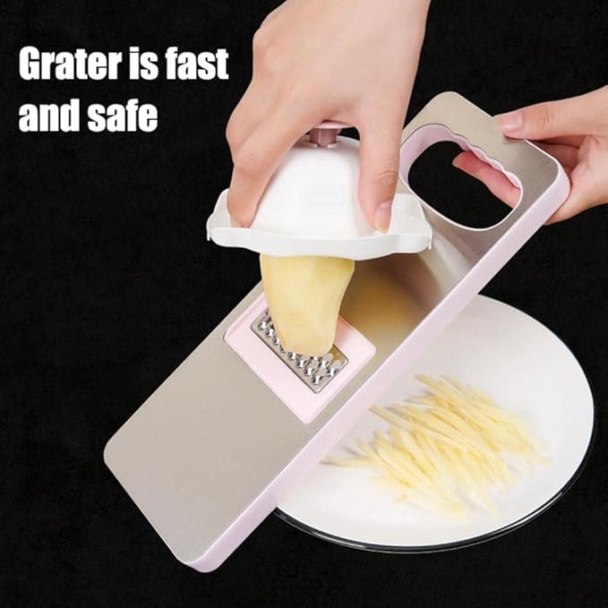 Blue Food Safety Holder for Mandolin or Grater, Finger Anti-Cut Protectors for Mandoline Slicer, Food Slicer Cutter Finger Guard