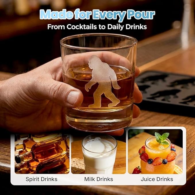 Bigfoot Ice Mold, 2026 New Sasquatch Shape Silicone Ice Cube Molds DIY Ice Sculpture Reusable Freezer Mold, Cube Mold for Whiskey Party Drinks DIY Ice Cubes ﻿