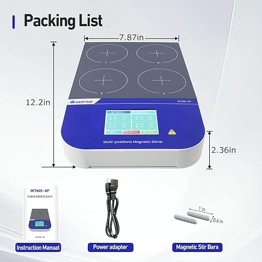 Laboratory Digital Multi Place Magnetic Stirrer Speed 50-1500RPM 4x500ML Multi Position Stir Plate（No Heating)