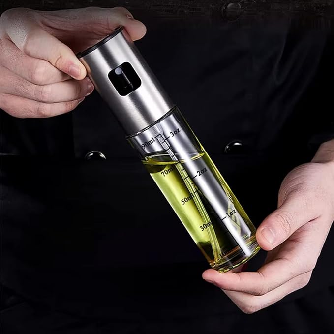 DUTHINGS Oil Sprayer for Cooking – Glass Oil Dispenser Bottle with Stainless Steel Top, Olive Oil Sprayer, Cooking Oil Dispenser Set with Funnel, Brush & Cleaning Tool
