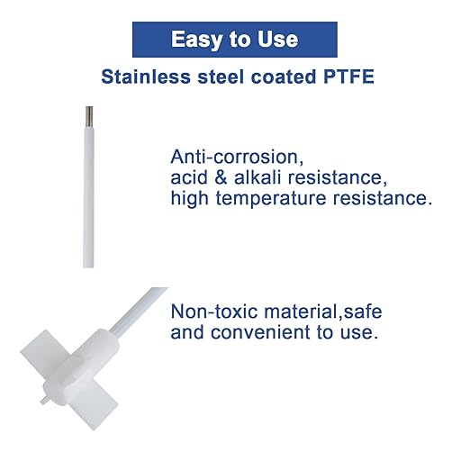 ONiLAB 18900075 PTFE Coated Propeller Stirrer，65mm Stirrer Diameter, 8 mm Shaft Diameter, 350 mm Shaft Length