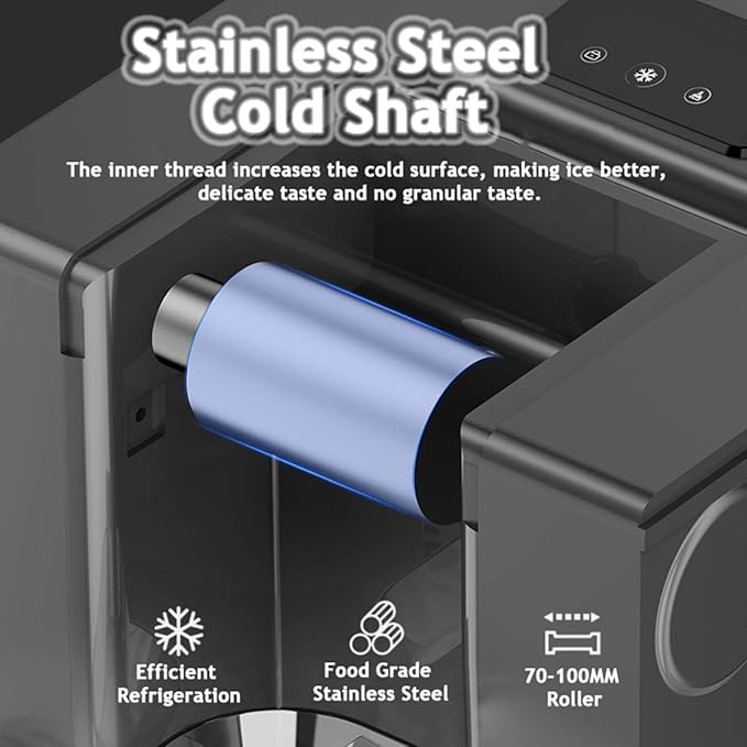 Snowflake Ice Machine - 280W Snowflake Crusher Machine 60kg/24h - Intelligent Control Snow Ice Maker Electric Ice Crusher for Bar Cocktails/Milk - Commercial/Home,Black