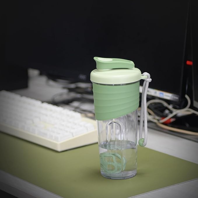 Shaker Bottle for Protein Mixes，24 oz，Protein Shaker Bottles with Whisk Ball, Mixer Bottle, Protein Bottle,Portable Pre Workout Whey Protein Drink Shaker Cup，Forest Green