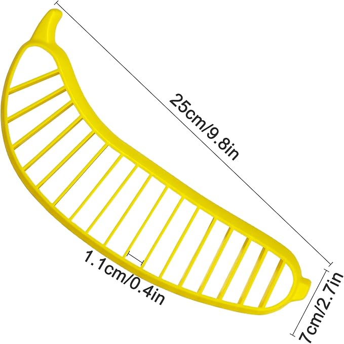 Guyuyii Banana Slicer – Safe, Easy Kitchen Gadget for Kids and Adults | Get 18 Even Slices in Seconds | Perfect for Fruit Salad, Cereal and Dessert Prep | Manual and Dishwasher Safe