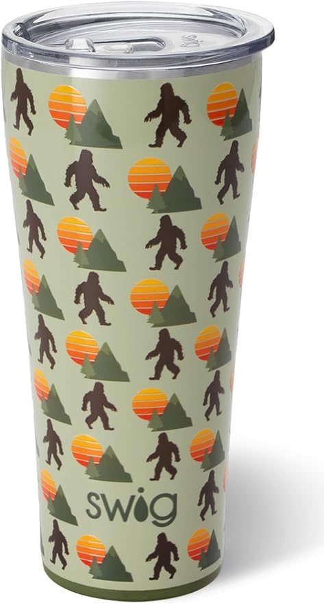 Swig Life 32oz Insulated Tumbler, Travel Coffee Tumbler with Lid, Cup Holder Friendly Travel Coffee Mug, Stainless Steel with Lid (Wild Thing)