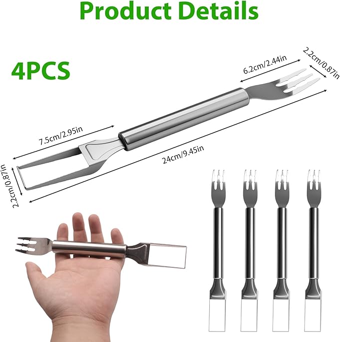 4 Pcs Watermelon Fork Slicer Cutter Upgraded Non‑Slip for Parties Camping Kitchen Tool, Perfect for Family Gatherings Summer Fun Fruit Cutting and Serving