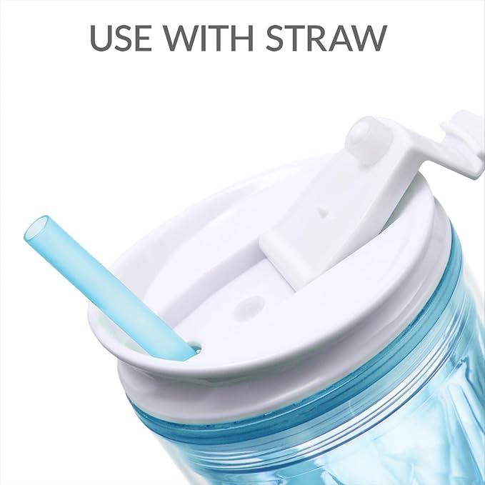 Cupture® Crystal Click & Seal Shake Tumbler Cup for Hot or Cold Drinks - 22 oz (Teal Aquamarine)