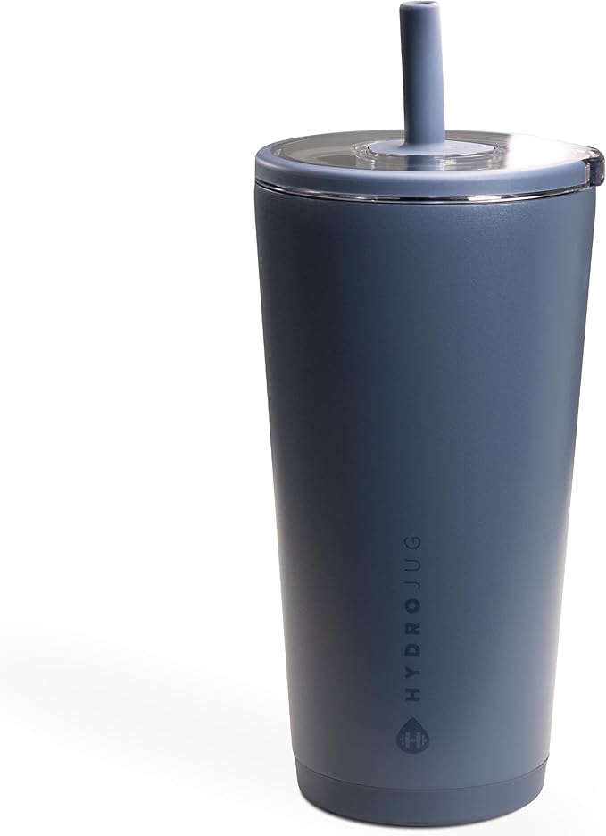 HydroJug Everyday Tumbler 20 oz – Ceramic-Lined Insulated Tumbler with Straw and Soft-Touch Lid, Cup Holder Friendly, Double-Wall Vacuum Insulation, Reusable Travel Cup – Cascade