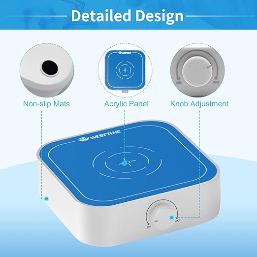 3000rpm Magnetic Stirrer Mixer with Stir Bar, Brushless DC Motor Max 3000ml Magnetic Stir Plate Mixer Blue-White（No Hot)