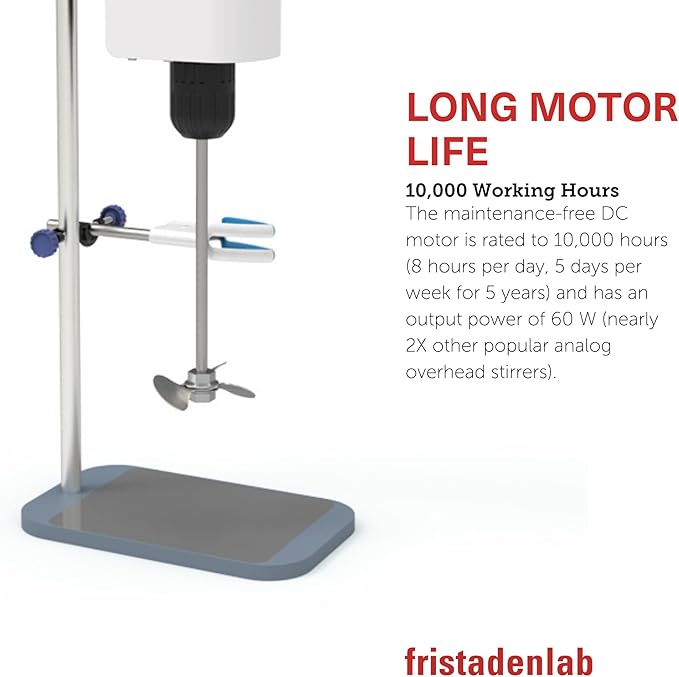 Fristaden Lab Overhead Stirrer | Powerful Analog Lab Mixer | 10 L Capacity | USA Company