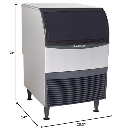 Scotsman UC2724SA-1 24" Air-Cooled Cube Undercounter Ice Maker Machine with 80 lb. Storage Capacity, 282 lbs/Day, 115v, NSF