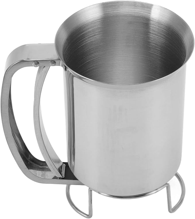 1000ml Stainless Steel Pancake Batter Dispenser, Handheld Stainless Steel Pancake Pourer for Baking Cupcakes Muffins Cooking Crepes, Waffles, Easyflow Spout