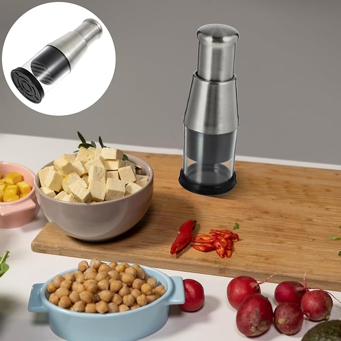 DOITOOL Manual Garlic Crusher 6.29X2.36X2.36In Stainless Steel Garlic Press Multi-Function Vegetable Chopper Kitchen Tool for Home Cooking