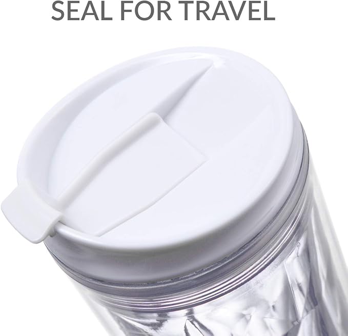 Cupture Crystal Click & Seal Shake Tumbler Cup for Hot or Cold Drinks - 22 oz (Clear Diamond)