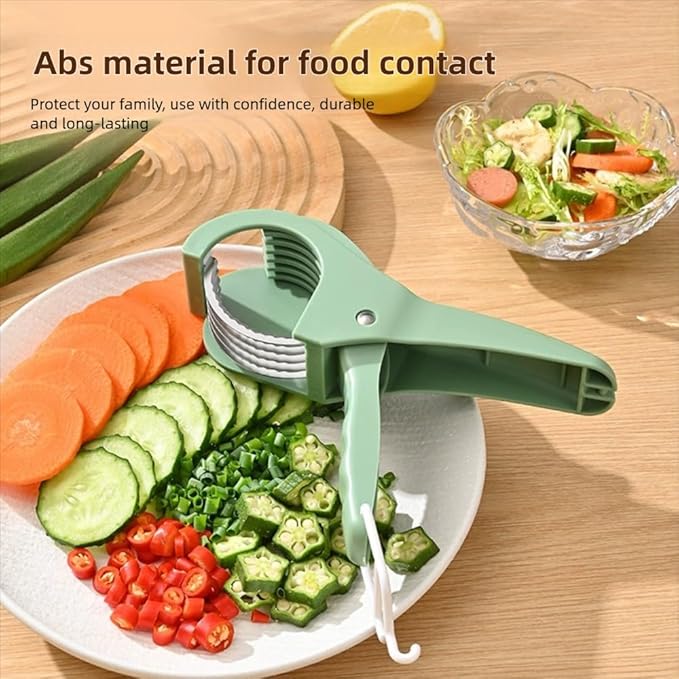 Multi-Functional Banana Slicer Cutter - All-in-One Kitchen Gadget for Fruits & Vegetables, Perfect as Grape Cutter & Strawberry Slicer, Safe for Kids & Dishwasher Safe (Green)