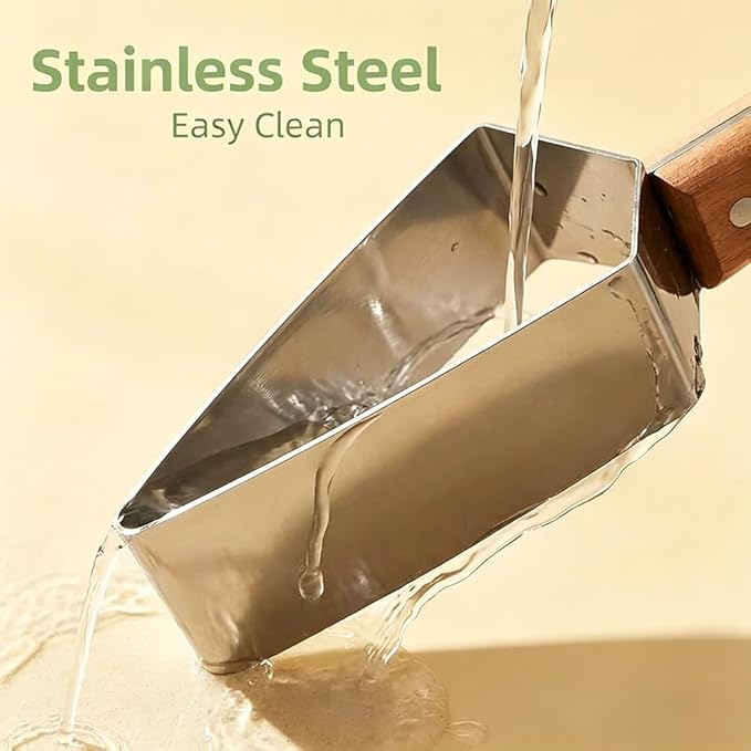2026 Upgraded Triangle Watermelon Cutter, Thickened Stainless Steel Quick Watermelon Slicer Cutter Tool, with Ergonomic Wooden Handle Design for a Variety of Fruits (1PC)