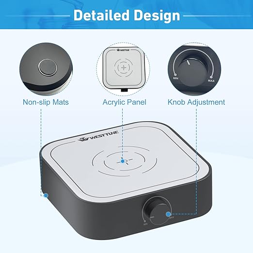 3000rpm Magnetic Stirrer Mixer with 7pcs Stir Bar Set, Brushless DC Motor Max 3000ml Electric Magnetic Stir Plate Mixer （No Heating)