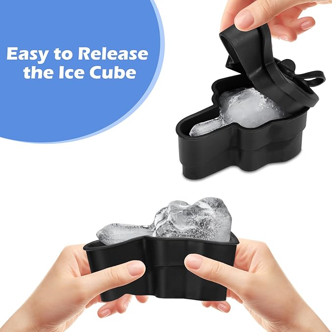 Middle Finger Ice Cube Mold – Large Reusable Silicone Tray for Easy-Remove Fun Shapes, Prank Gag Gift for Whiskey, Cocktails & Party Drinks, Bar & Kitchen Essential (Black, 1Pack)