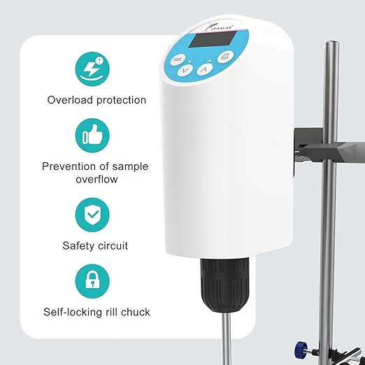 JOANLAB Digital Overhead Stirrer Mixer Electric Laboratory Industrial Liquid Mixer Stirring 30,000mPa.s,20L,100-2000RPM Adjustable