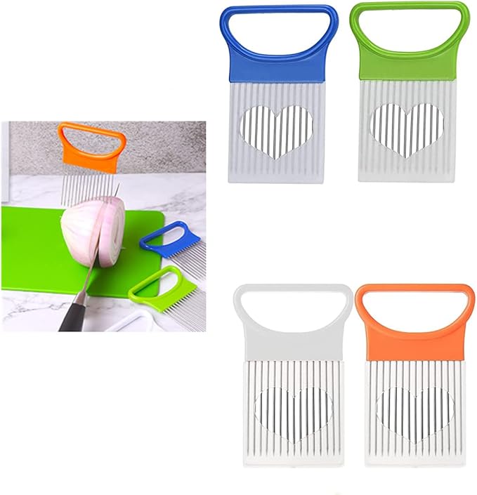 Onion Slicer, 4PCS Stainless Steel Prongs Kitchen Slicer, Onion Holder for Slicing, Kitchen Cutting Tool Slicer for Kitchen