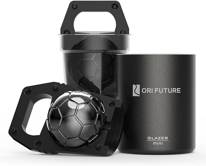 GLAZER mini, Clear Soccer Ice Mold, Ice Cube Maker for Whiskey