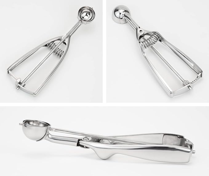 18/8 Stainless Steel Small Ice Cream Scoop Disher Melon Baller 0.6 Tablespoon