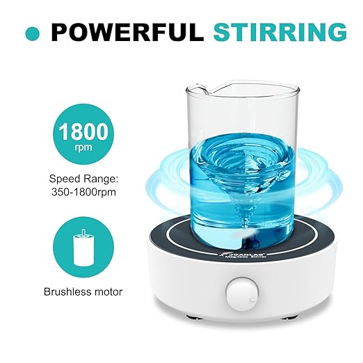 JOANLAB Lab Mini Magnetic Stirrer Plate Mixer 3000ml Magnetic Stir Plate Set w/Stirrer Bars and Retriever 200-1800PRM