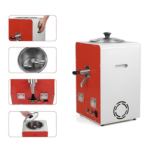 EustomA Agar Gel Mixer,5L Stirrer Machine for Melting and Mixing Duplicating with Visible Window Mini Automatic Dental Lab Equipment
