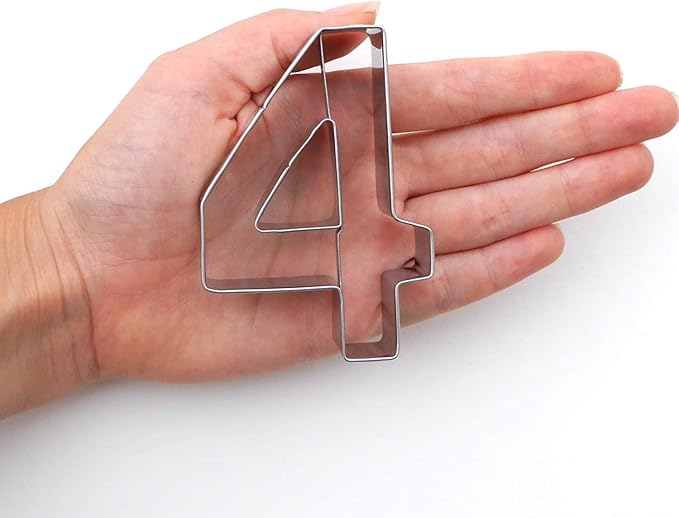 Number 4 Cookie Cutter – Sharp & Safe Stainless Steel Cooking Utensils – Ideal For Sandwiches, Pancakes, Fruits & Crafts – Dishwasher-Safe Bakery Supplies from Sweet Cookie Crumbs (3.2”T x 2.2”W)