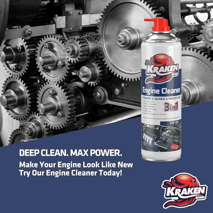 KRAKEN BOND Engine Cleaner Spray - (12x12.3 fl. Oz) Engine Degreaser for Engine Bay, Gunk, and Motor | 12 Pack