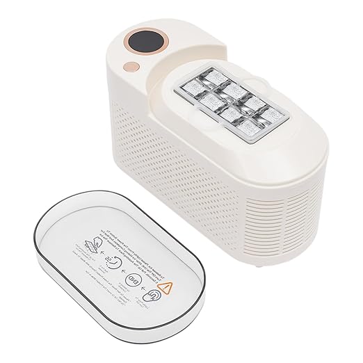 Portable Ice Maker Countertop Ice Machine Maker 8 Cubes in 10 Mins Self-Cleaning 12V Car Compatible Ice Scoop & Basket for Home Kitchen Camping RV Party (White)