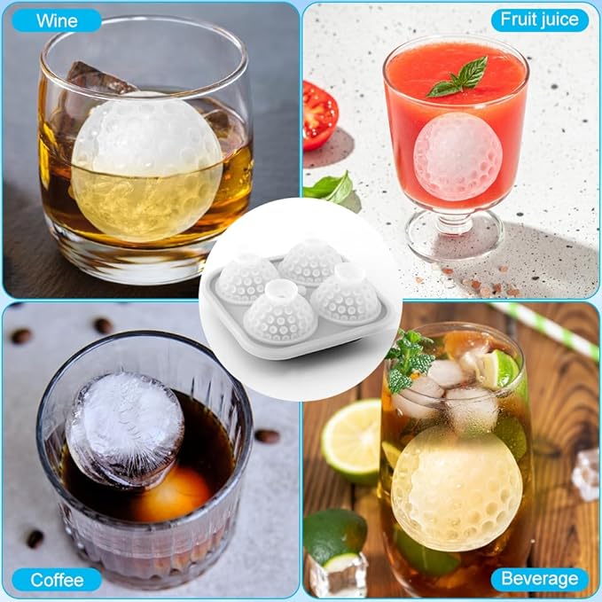 Molds for Golf Ball of Ice Cube,Silicone Mold for Cocktails,Whiskey,Sphere Ice Mold(Black)