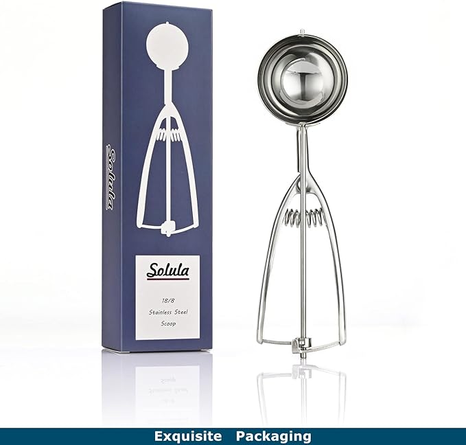 Stainless Large Muffin Scoop, Cupcake Batter Dispenser, Large Ice Cream Cupcake Muffin Batter Scoop, 18/8 Stainless Steel, Size 10