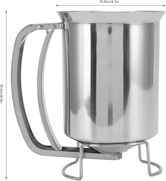 Pancake Batter Dispenser with Funnel, 1000ml, Stainless Steel, for Baking Cupcakes Muffins Crepes Waffles